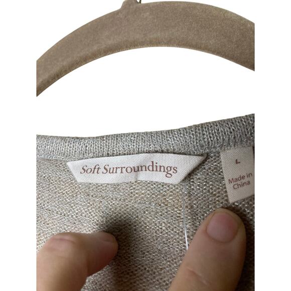 NWT Soft Surroundings Beige Pullover Top w/Zipper Sz L - Picture 4 of 8